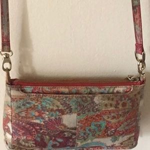 HOBO Small Leather Crossbody Purse Paisley